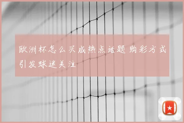 欧洲杯怎么买成热点话题 购彩方式引发球迷关注